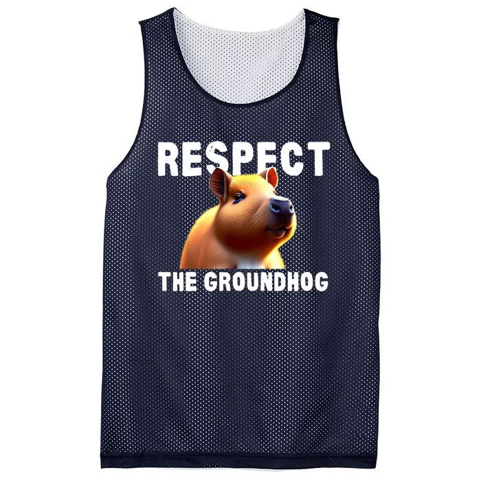 Respect The Groundhog GroundHog Day Mesh Reversible Basketball Jersey Tank