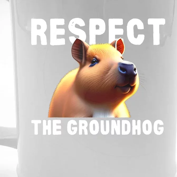 Respect The Groundhog GroundHog Day Front & Back Beer Stein