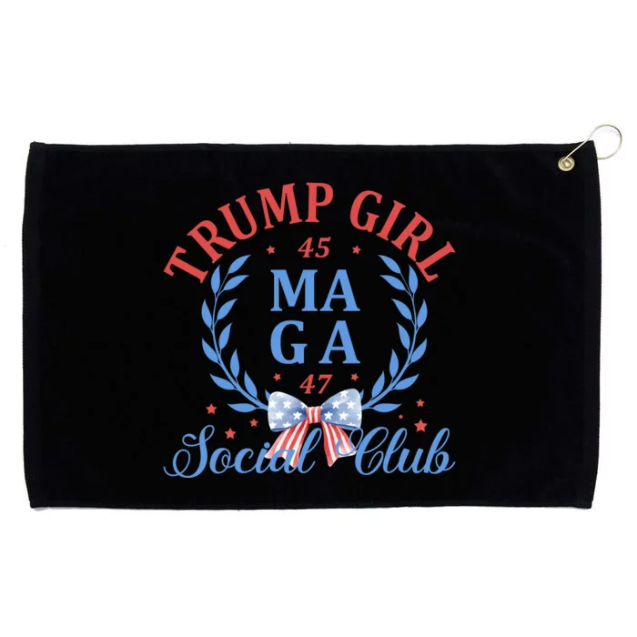 Retro Trump Girl America Graphic Grommeted Golf Towel