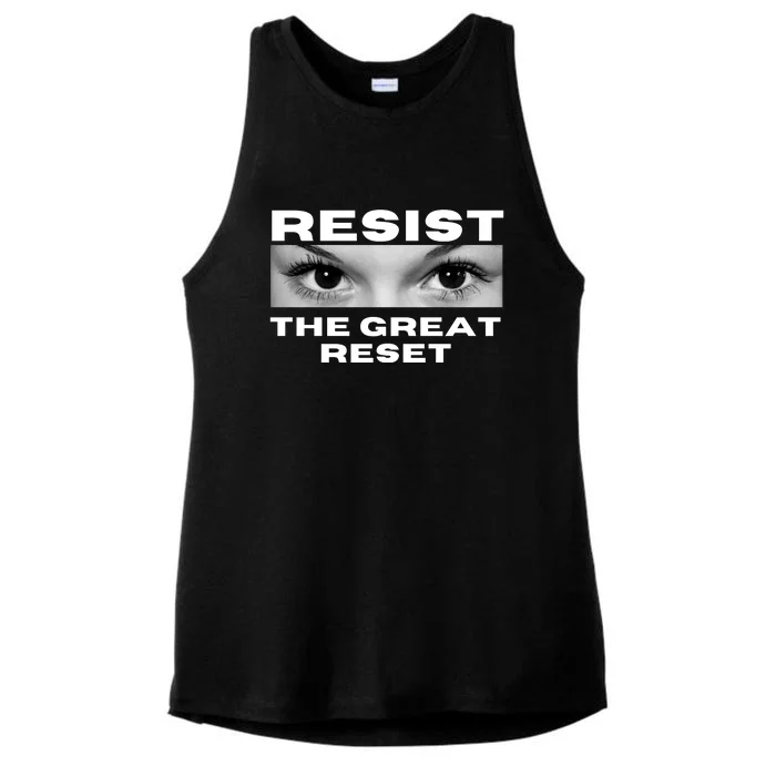 Resist The Great Reset MAGA Conservative Ladies Tri-Blend Wicking Tank