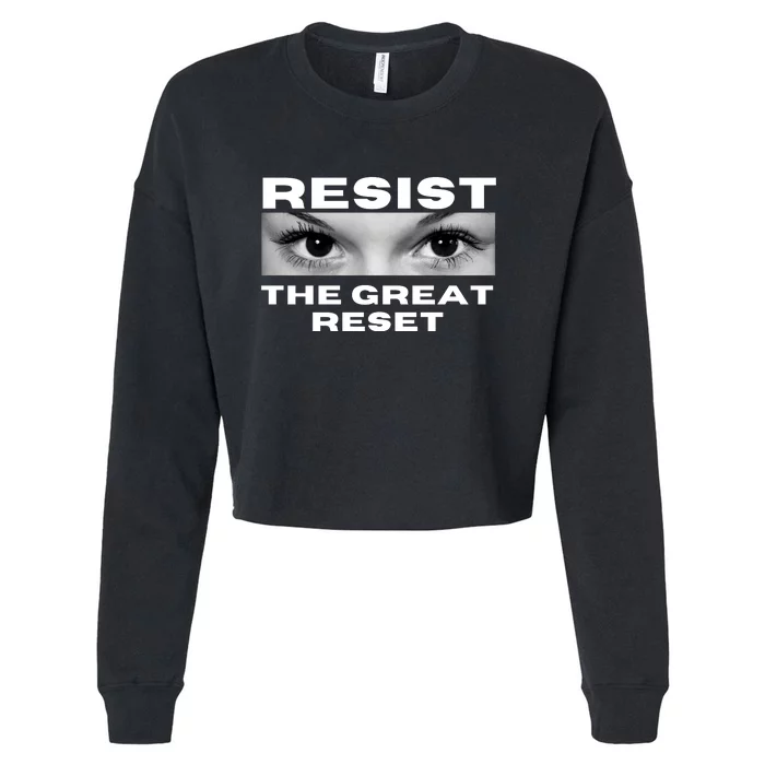 Resist The Great Reset MAGA Conservative Cropped Pullover Crew