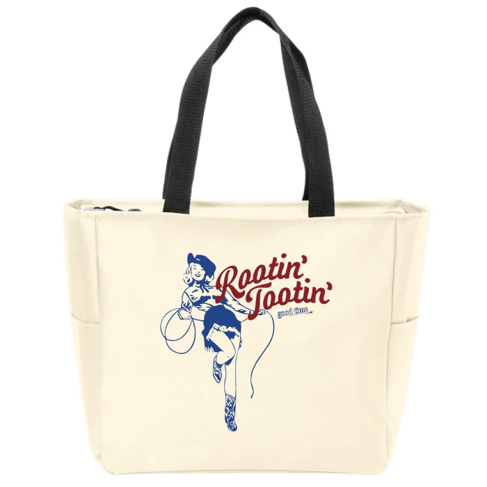 Rootin Tootin Good Time Funny Cowgirl Saying Zip Tote Bag