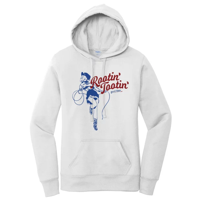 Rootin Tootin Good Time Funny Cowgirl Saying Women's Pullover Hoodie