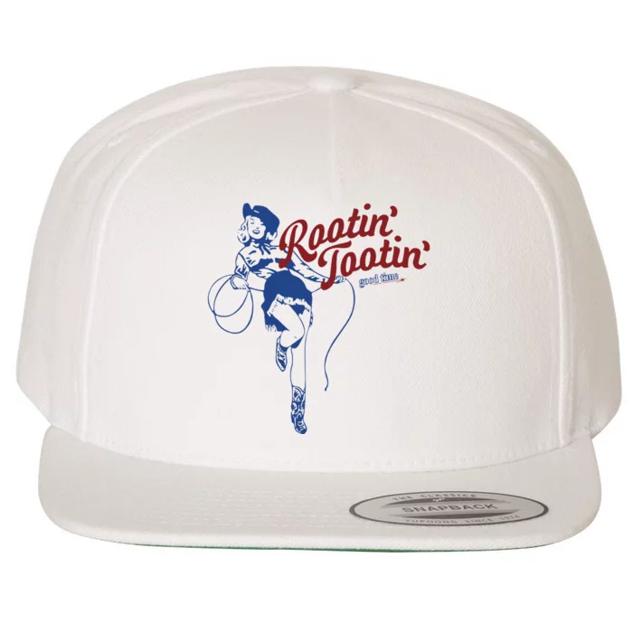 Rootin Tootin Good Time Funny Cowgirl Saying Wool Snapback Cap