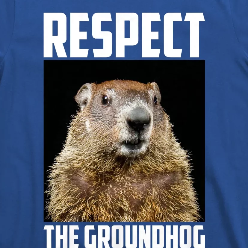 Respect The Groundhog Woodchuck Photo Ground Hog Day T-Shirt