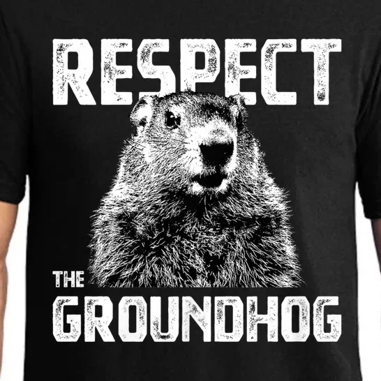 Respect The Groundhog Funny Woodchuck Pajama Set