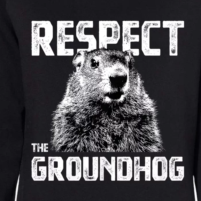 Respect The Groundhog Funny Woodchuck Womens California Wash Sweatshirt