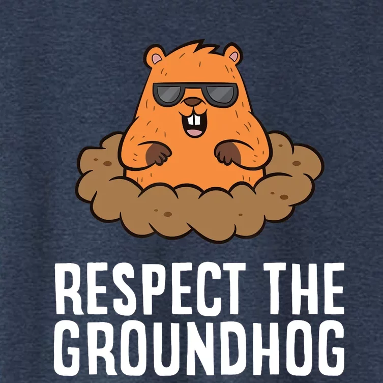 Respect The Groundhog Mammal Cute Groundhog Women's Crop Top Tee