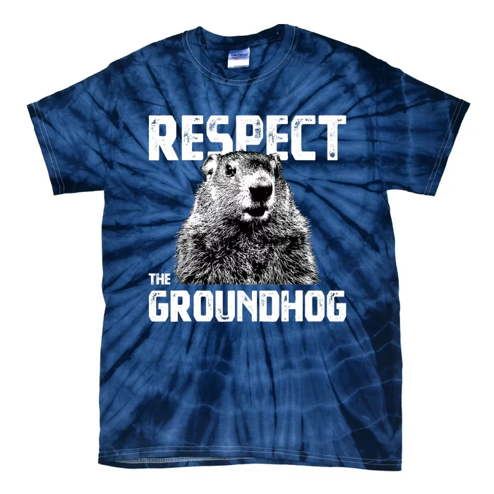 Respect The Groundhog Funny Woodchuck Tie-Dye T-Shirt