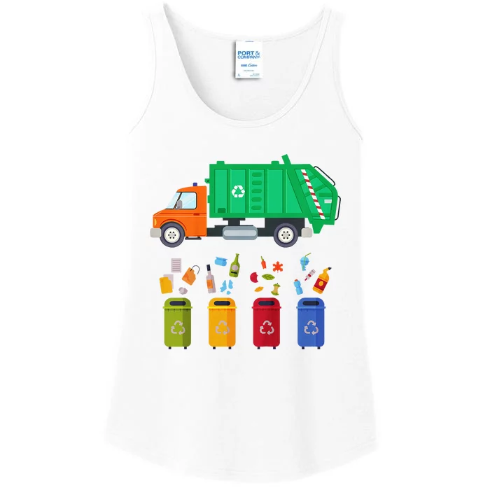 Recycling Trash Garbage Day Ladies Essential Tank