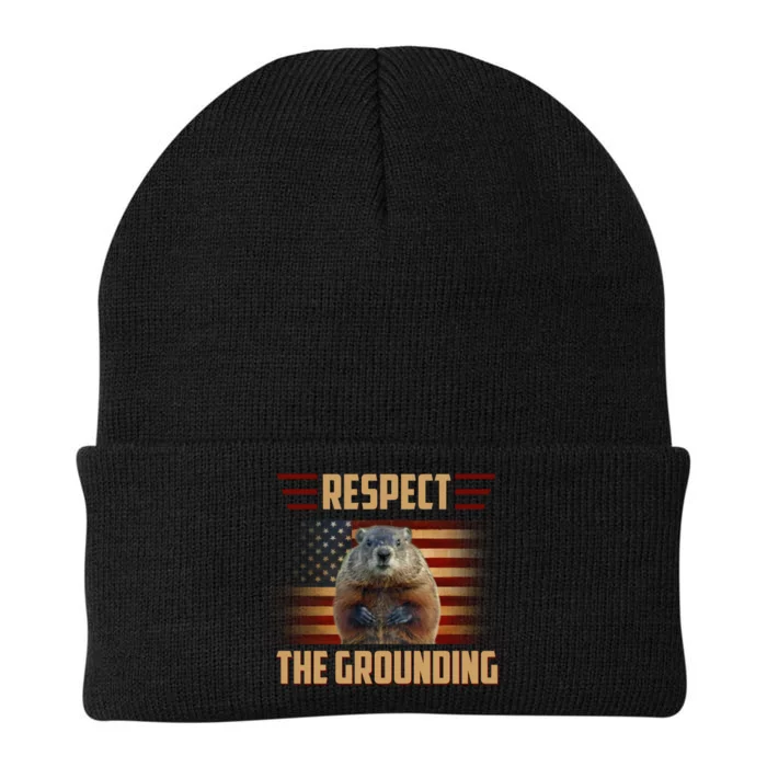 Respect The Grounding, Groundhog Day Knit Cap Winter Beanie