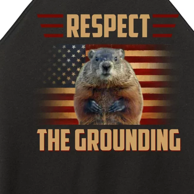 Respect The Grounding, Groundhog Day Women’s Perfect Tri Rocker Tank