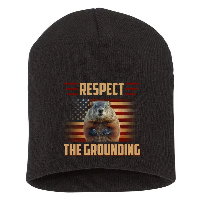 Respect The Grounding, Groundhog Day Short Acrylic Beanie