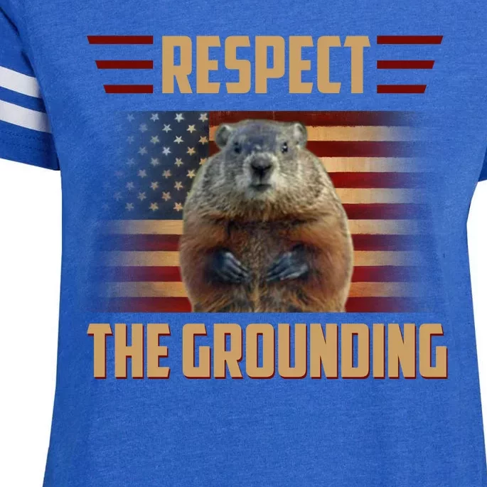 Respect The Grounding, Groundhog Day Enza Ladies Jersey Football T-Shirt