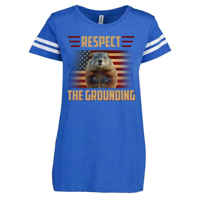 Respect The Grounding, Groundhog Day Enza Ladies Jersey Football T-Shirt