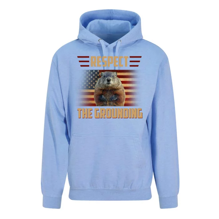 Respect The Grounding, Groundhog Day Unisex Surf Hoodie