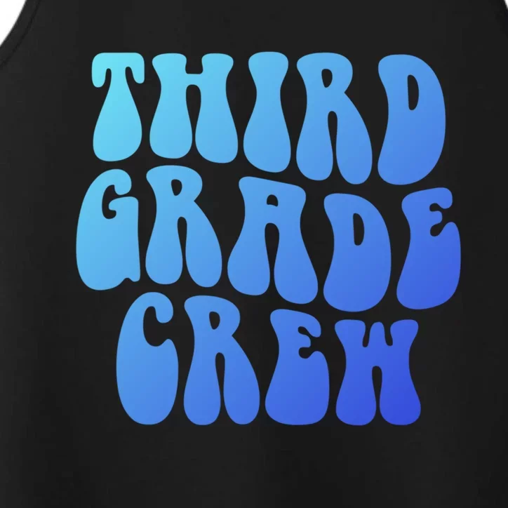 Retro Third Grade Crew 3Rd Grade Teacher Back To School Cool Gift Performance Tank