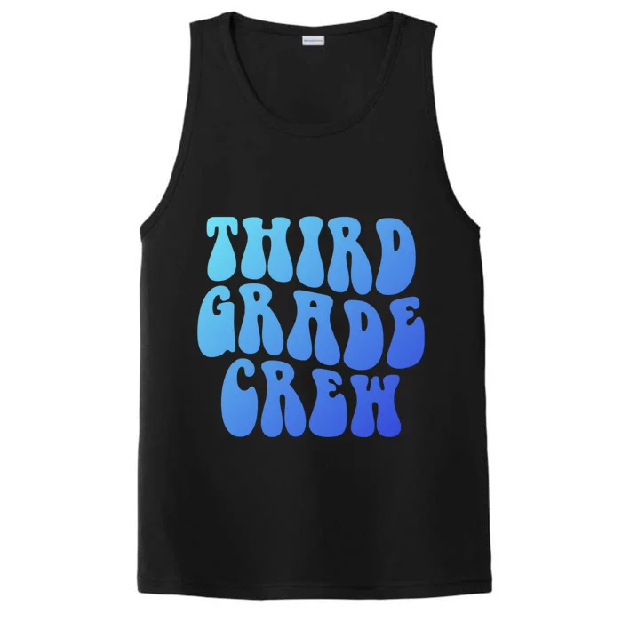 Retro Third Grade Crew 3Rd Grade Teacher Back To School Cool Gift Performance Tank