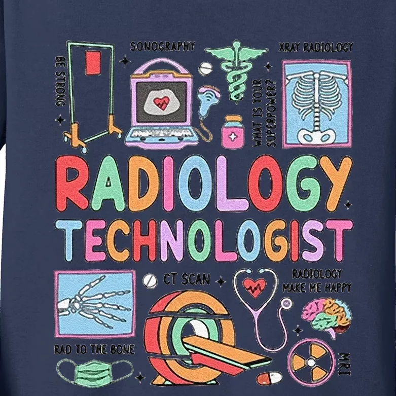 Rad Tech Gift Radiology Technologist Kids Long Sleeve Shirt