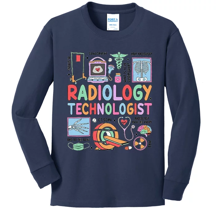 Rad Tech Gift Radiology Technologist Kids Long Sleeve Shirt