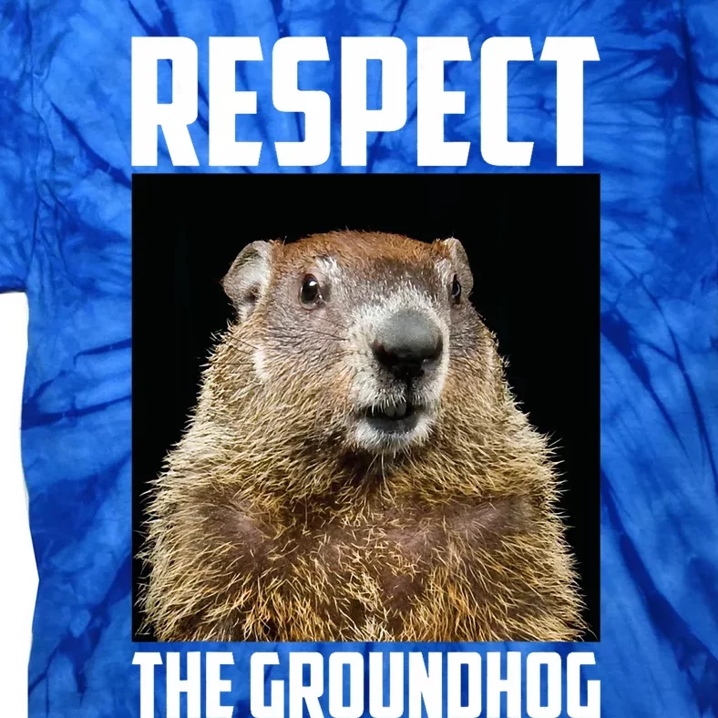 Respect The Groundhog Woodchuck Photo Ground Hog Day Tie-Dye T-Shirt