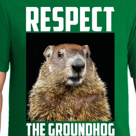 Respect The Groundhog Woodchuck Photo Ground Hog Day Pajama Set