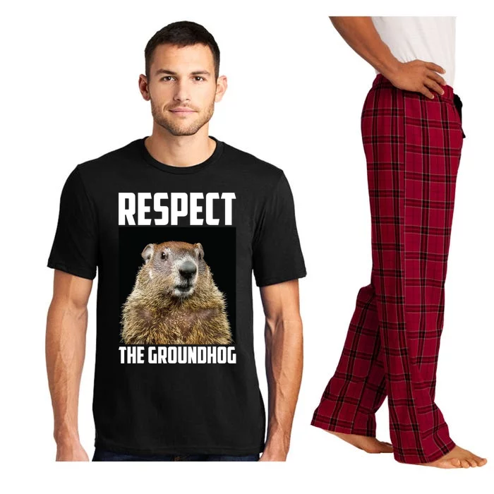 Respect The Groundhog Day Funny Rodent Gift Pajama Set