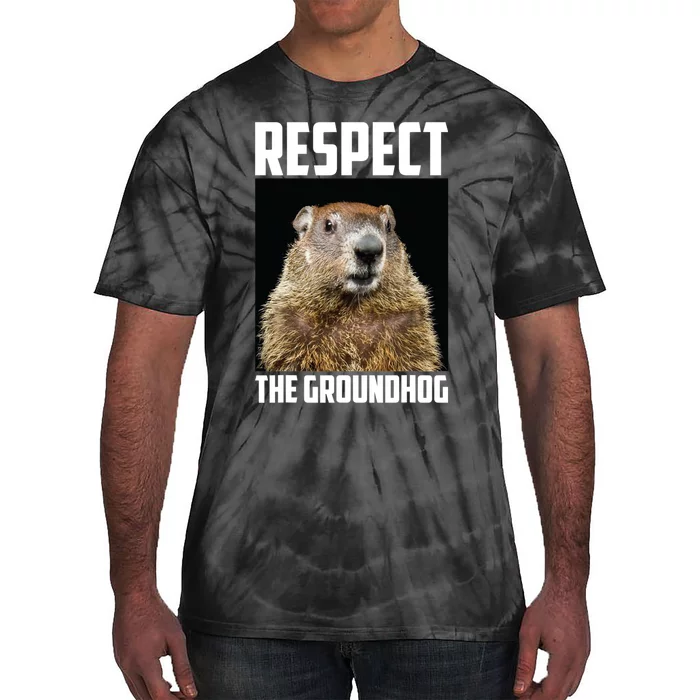 Respect The Groundhog Day Funny Rodent Gift Tie-Dye T-Shirt