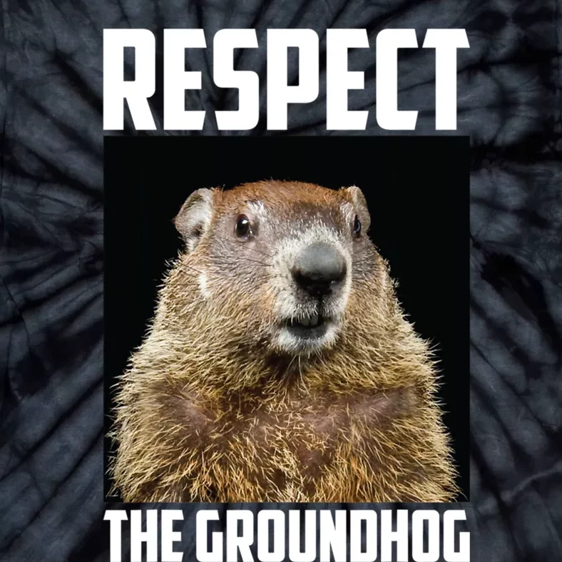 Respect The Groundhog Day Funny Rodent Gift Tie-Dye T-Shirt