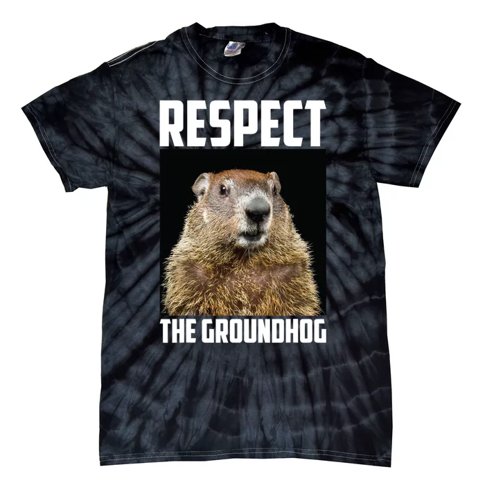 Respect The Groundhog Day Funny Rodent Gift Tie-Dye T-Shirt