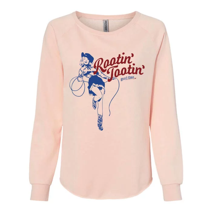 Rootin Tootin Good Time Cowgirl Funny Saying Womens California Wash Sweatshirt