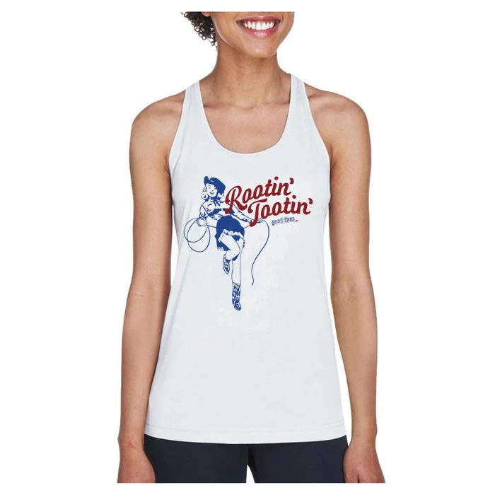 Rootin Tootin Good Time Cowgirl Funny Saying Women's Racerback Tank