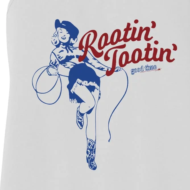 Rootin Tootin Good Time Cowgirl Funny Saying Women's Racerback Tank