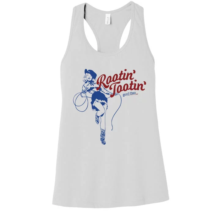 Rootin Tootin Good Time Cowgirl Funny Saying Women's Racerback Tank