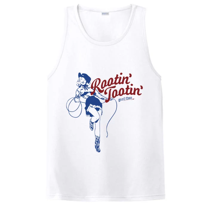 Rootin Tootin Good Time Cowgirl Funny Saying Performance Tank