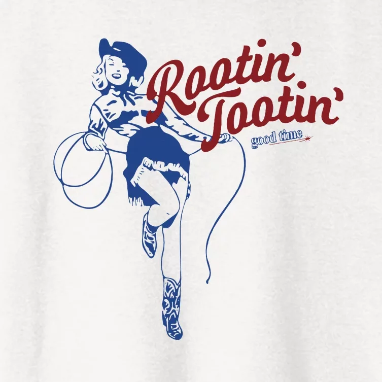 Rootin Tootin Good Time Cowgirl Funny Saying Women's Crop Top Tee