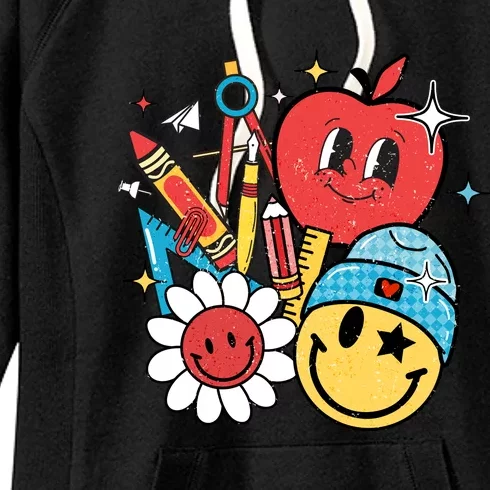 Retro Teacher Groovy Style Teacher Student Gift Women's Fleece Hoodie