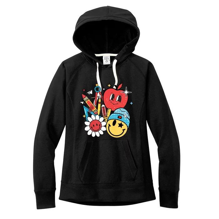 Retro Teacher Groovy Style Teacher Student Gift Women's Fleece Hoodie