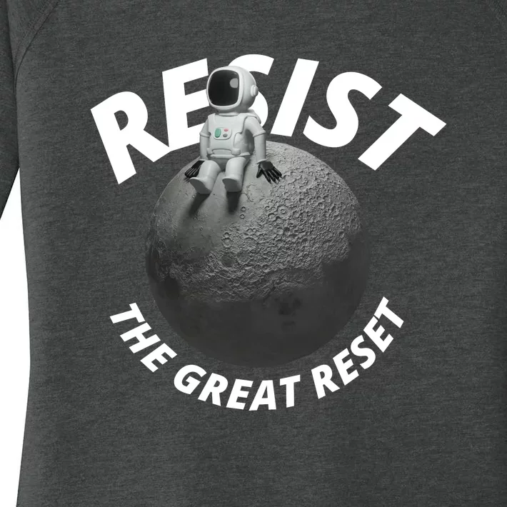 Resist The Great Reset NWO Conservative Women's Perfect Tri Tunic Long Sleeve Shirt