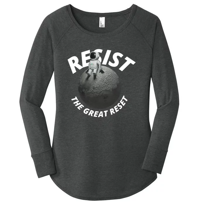 Resist The Great Reset NWO Conservative Women's Perfect Tri Tunic Long Sleeve Shirt