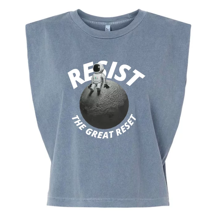 Resist The Great Reset NWO Conservative Garment-Dyed Women's Muscle Tee