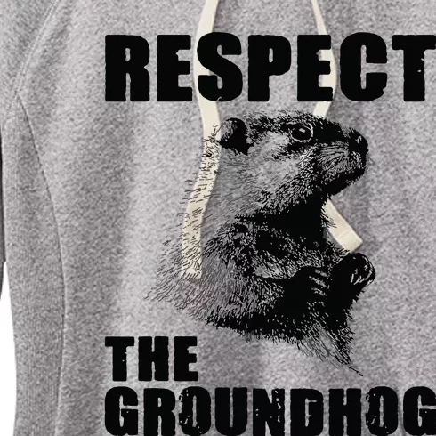 Respect The Groundhog Woodchuck Groundhog Day Women's Fleece Hoodie