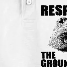 Respect The Groundhog Woodchuck Groundhog Day Dry Zone Grid Performance Polo