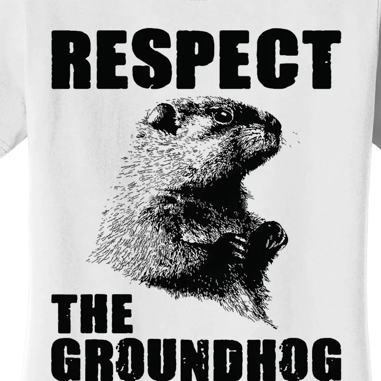 Respect The Groundhog Woodchuck Groundhog Day Women's T-Shirt