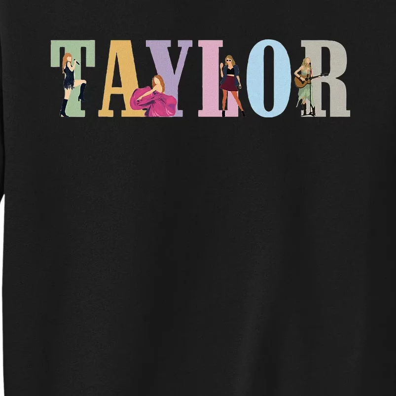 Retro Taylor Groovy Birthday Girl Personalized Design Tall Sweatshirt