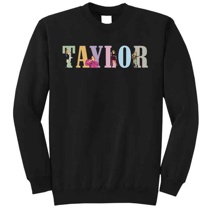 Retro Taylor Groovy Birthday Girl Personalized Design Tall Sweatshirt