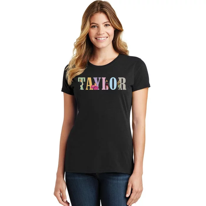 Retro Taylor Groovy Birthday Girl Personalized Design Women's T-Shirt