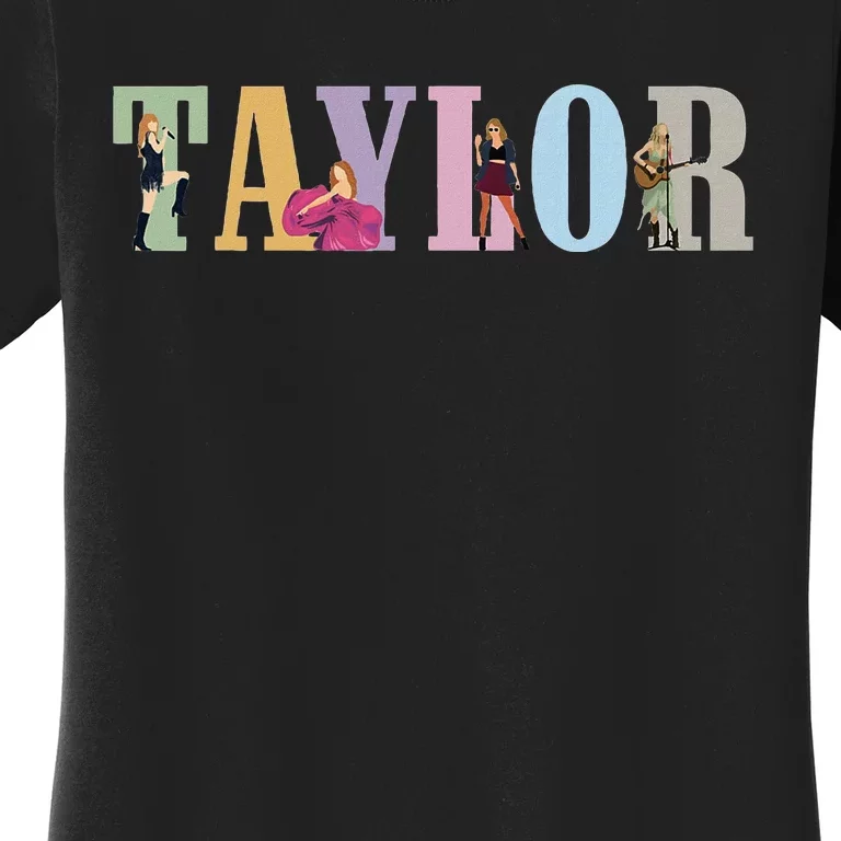 Retro Taylor Groovy Birthday Girl Personalized Design Women's T-Shirt