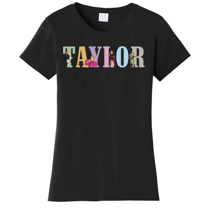 Retro Taylor Groovy Birthday Girl Personalized Design Women's T-Shirt