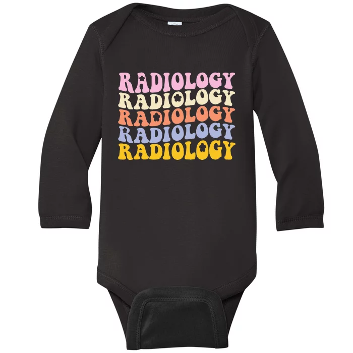 Radiology Technologist Groovy Boho Rad Tech Baby Long Sleeve Bodysuit